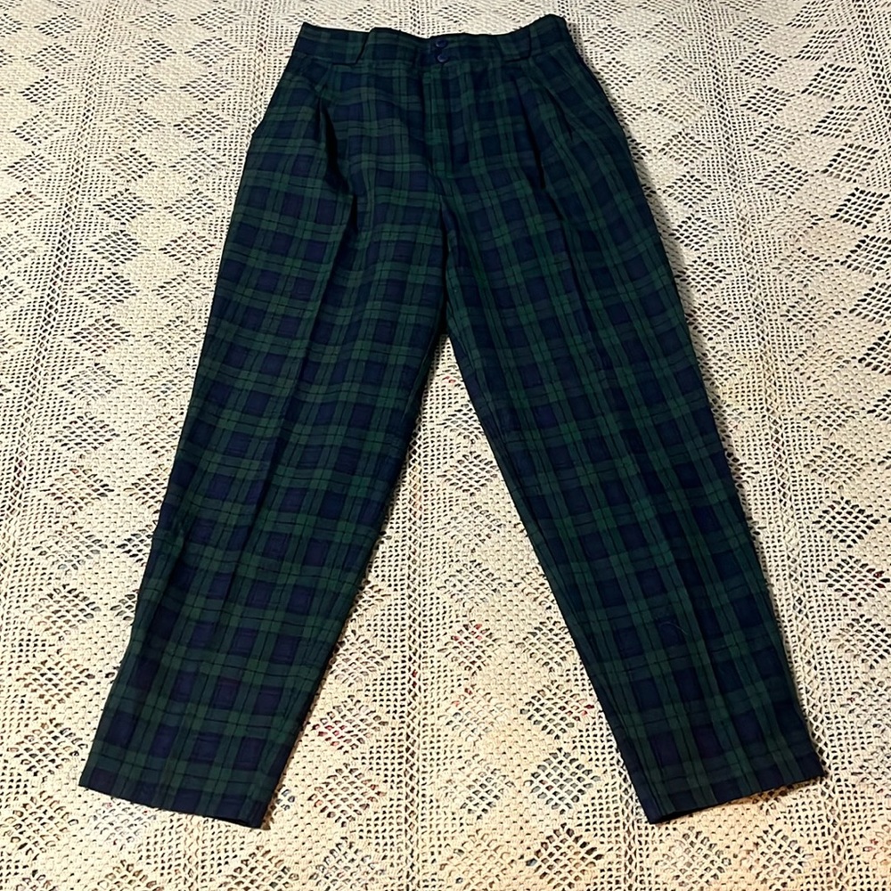 Wool Tartan Plaid Trousers/ Pants